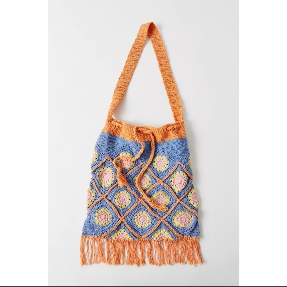 NWT Koa Fringe Shoulder Bag Orange Blue